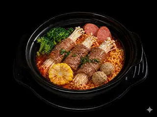 Hình ảnh Mỳ cay bò Mỹ cuộn nấm