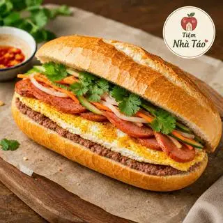 Hình ảnh Bánh Mì Pate Trứng Xúc Xích 