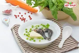Hình ảnh Cháo gà ác hầm đậu hà lan