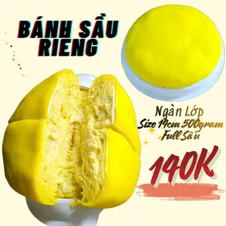 Hình ảnh Bánh Ngàn Lớp Sầu Riêng size 14cm Full Sầu - 500 gram