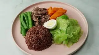 Hình ảnh Cơm Lứt Bò Xào Dầu Hào