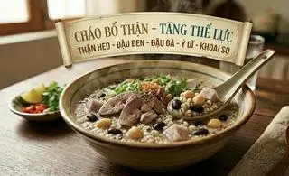 Hình ảnh Cháo bổ thận - thận heo + đậu đen + đậu gà + ý dĩ + khoai sọ