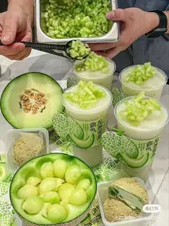 Hình ảnh dưa lưới bông tuyết kem chezze