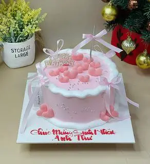 Hình ảnh Bánh Kem Hồng size 19