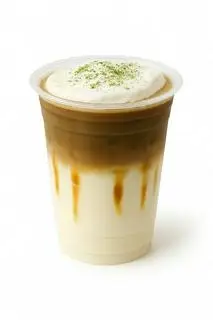 Hình ảnh Cà phê latte đường đen + kem muối/kem mè đen
