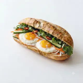Hình ảnh Bánh Mì Ốp La 2 Trứng + Chà Bông