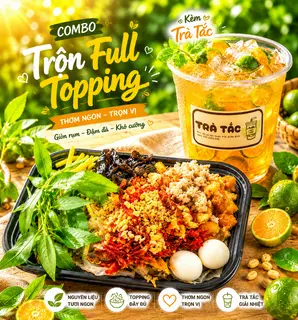 Hình ảnh Combo 2: Trộn Full Topping + Trà Tắc