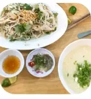 Hình ảnh cháo + gỏi 1 người 