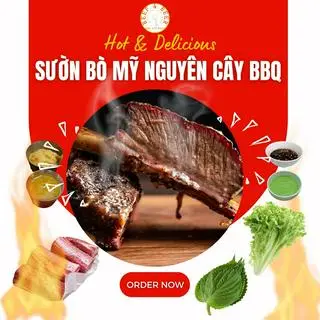 Hình ảnh Sườn bò nguyên cây BBQ- Beef Shortrib BBQ