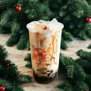 Hình ảnh Combo 2 ly Sữa Tươi Trân Châu Đường Đen (L) - Tặng 2 Bánh Flan