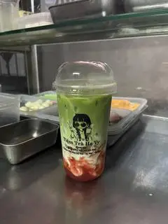 Hình ảnh matcha latte dâu