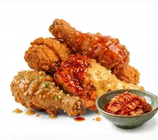 Hình ảnh Combo 4 đùi gà rán sốt tự chọn - kèm kim chi Hàn Quốc