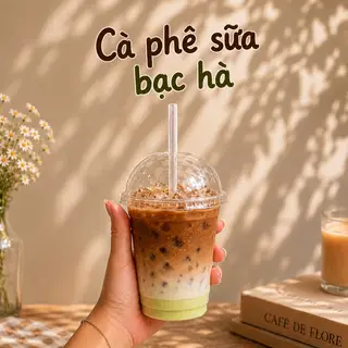Hình ảnh Cà Phê Sữa Bạc Hà
