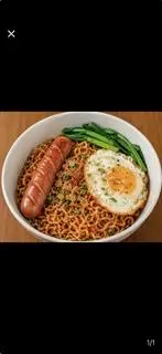 Hình ảnh Mì trộn Indomie lạp xưởng + trứng  ( Còn 1 phần)