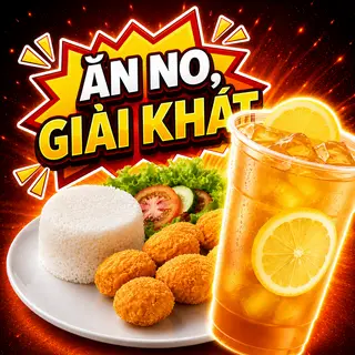 Hình ảnh Cơm Trắng Gà Rán + Nước (1 Người)