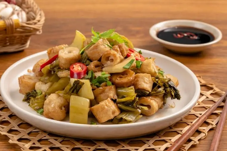 Hình ảnh Lòng Heo Xào Cải Chua- Phần Lớn