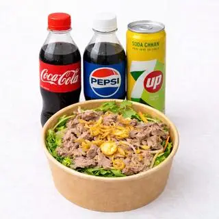 Hình ảnh Bún trộn thịt bò + 1 nước ngọt 