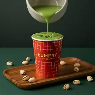 Hình ảnh Matcha latte hạt dẻ cười