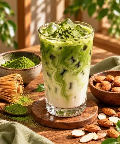 Hình ảnh Matcha hạnh nhân