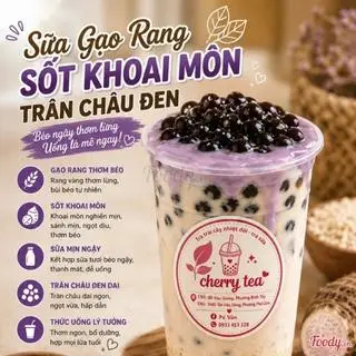Hình ảnh Sữa Gạo Rang Sốt Khoai Môn Tươi Trân Châu Đen