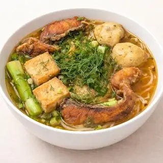 Hình ảnh Bún cá cay đầy đủ