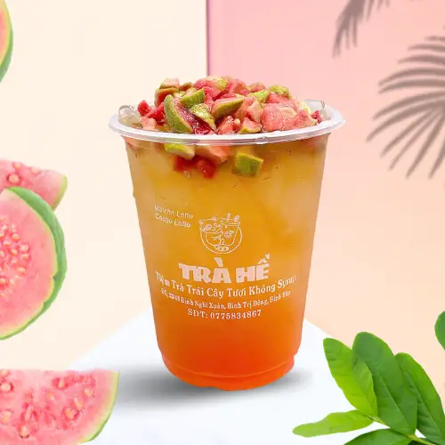 Hình ảnh Trà Ổi Hồng - Ly 1 lít