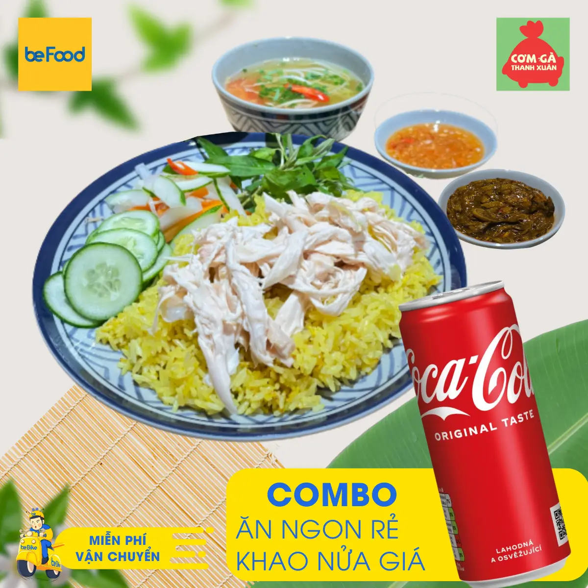 Hình ảnh Combo Cơm Gà Xé + 01 Coca Cola