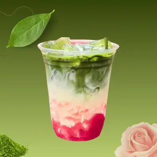 Hình ảnh Matcha Latte Hoa Hồng