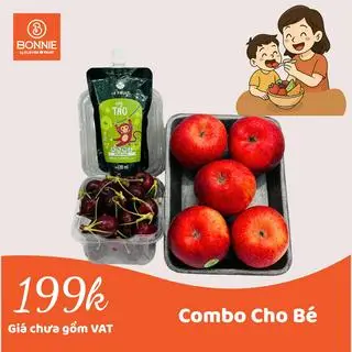 Hình ảnh Combo cho bé (Nước táo Lefruit, Cherry đỏ Mỹ & 5 quả Táo Juliet Organic Pháp)