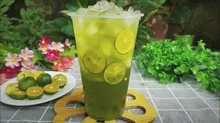 Hình ảnh trà chanh thái xanh trân châu olong