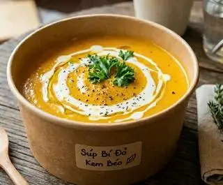 Hình ảnh súp bí kem béo