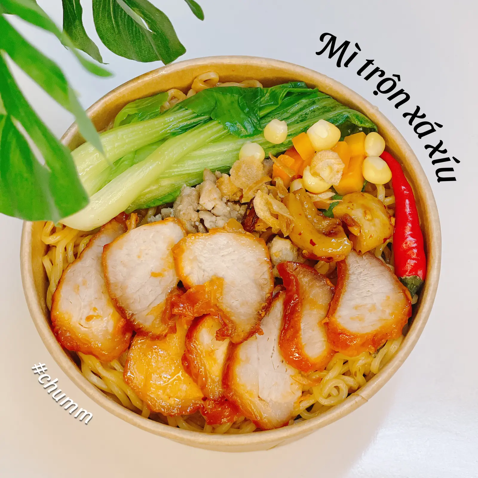 Hình ảnh Mì trộn xá xíu thịt băm