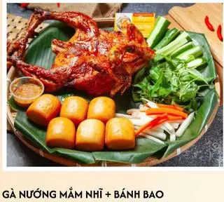 Hình ảnh Combo Gà Nướng Mắm Nhĩ - Bánh Bao