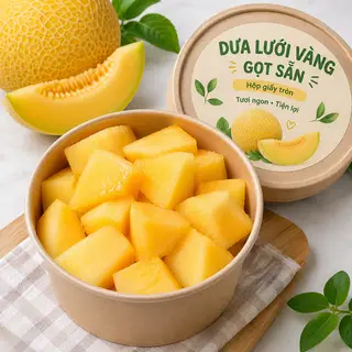 Hình ảnh Dưa Lưới Vàng Gọt Sẵn