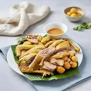 Hình ảnh Gà Ủ Muối Hoa Tiêu Nguyên Con Ôm Trứng ( Chặt Sẵn ) + Kèm 4 Hũ Sốt Chấm Muối Hoa Tiêu 