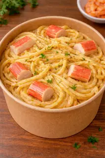 Hình ảnh Mì Ý xốt kem thanh cua