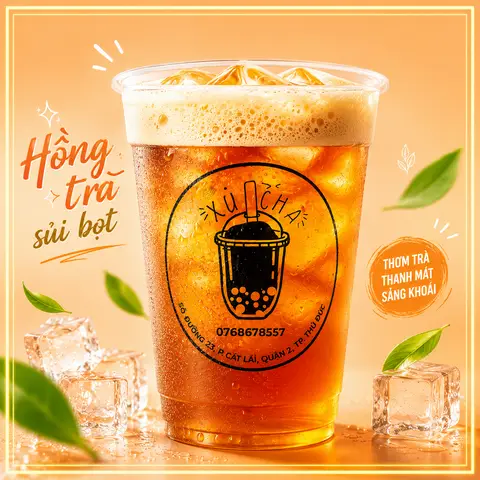 Hình ảnh Hồng trà sủi bọt size M