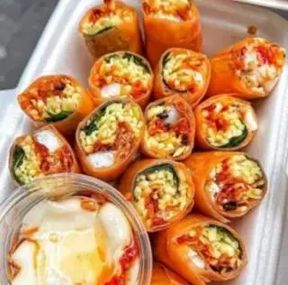 Hình ảnh Cuốn chấm sốt me bơ