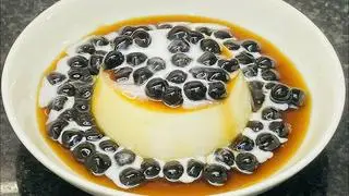 Hình ảnh Bánh flan Balan trân châu đen