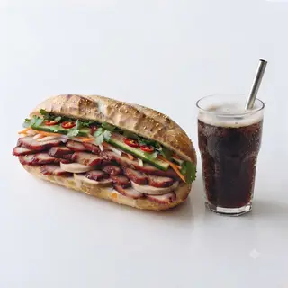 Hình ảnh Combo 01 Bánh Mì Thịt Đầy Đủ + 01 Ly Pepsi