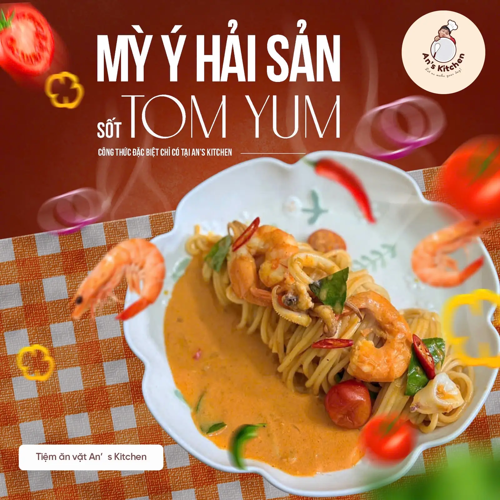 Hình ảnh Mì Ý hải sản sốt Tom Yum