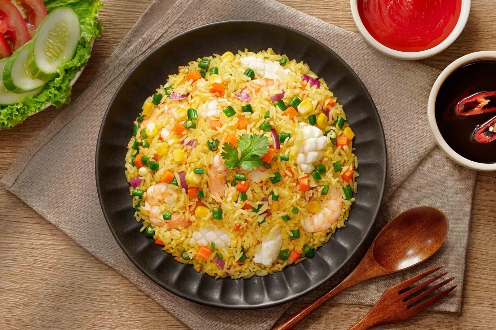 Hình ảnh Cơm Rang Hải Sản, tặng kèm 1 ly coca