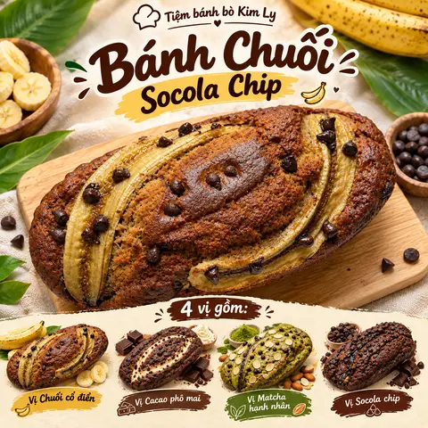 Hình ảnh Bánh chuối socola chip 600gram