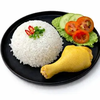 Hình ảnh Cơm Trắng Đùi Tỏi Luộc (chấm muối tiêu chanh)
