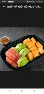 Hình ảnh bưởi+ổi ruột đỏ+dưa lưới (hộp 700gr)