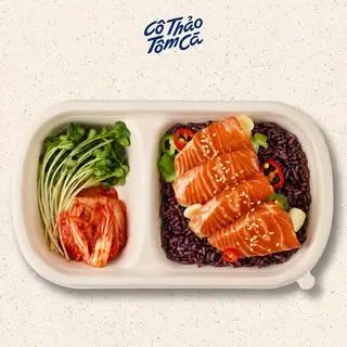 Hình ảnh Set 1 - Cơm GẠO LỨT cá hồi ngâm tương