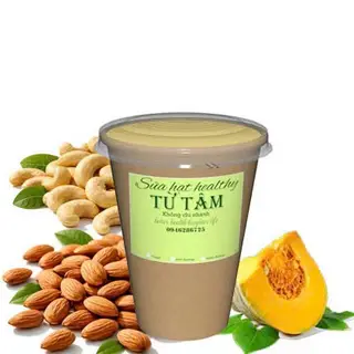 Hình ảnh Sữa hạt điều - hạnh nhân - bí đỏ ( chai uống ấm - không đá)