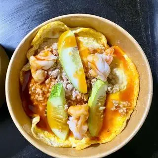 Hình ảnh Cơm Tôm Thịt Bằm + Canh Rong Biển NGON