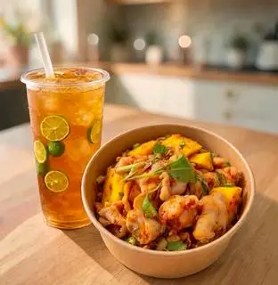 Hình ảnh Combo chân gà sốt Thái - 1 ly trà tắc