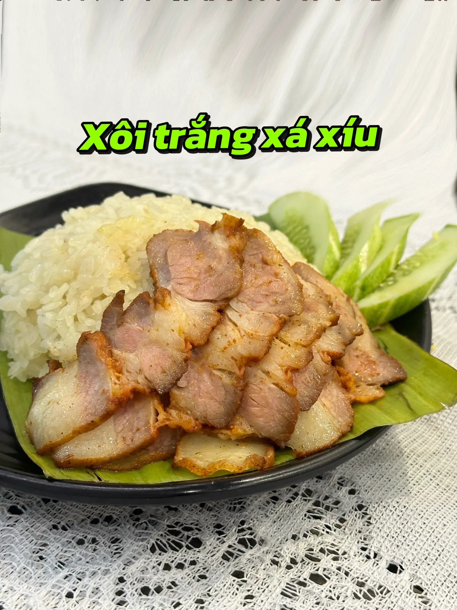 Hình ảnh Xôi trắng thịt xá xíu 